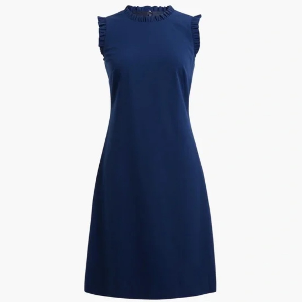 NWT J.Crew  Ruffleneck Suit Dress  Antique Navy  navy blue  10 P